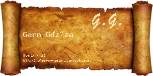 Gern Géza névjegykártya
