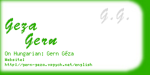 geza gern business card